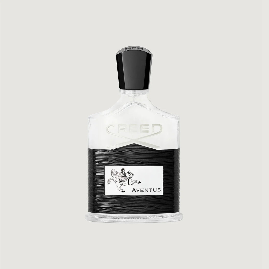 Image of Creed Aventus fragrance bottle on grey background