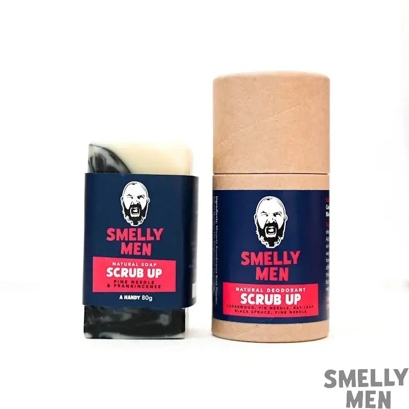 Smelly Men Scrub Up Travel Kit on a white background
