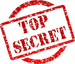 A red ink stamp showing Top Secret on a white background
