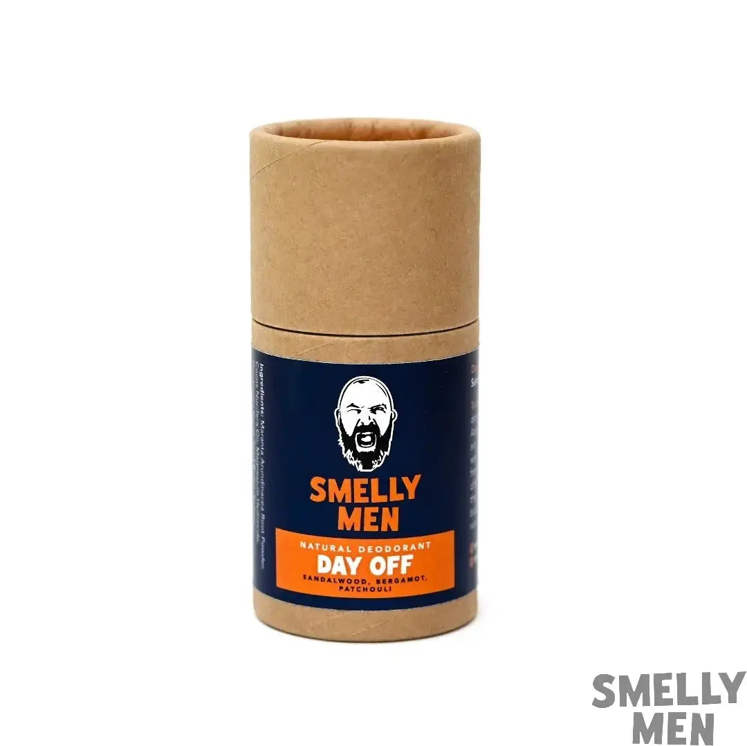 Smelly Men Day Off Natural Deodorant for Men on white background