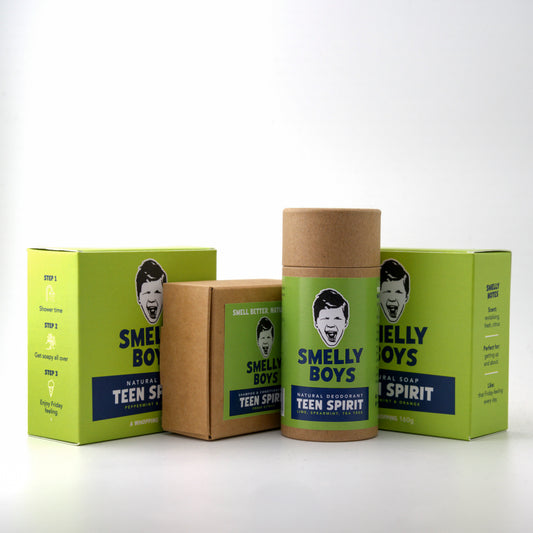 Teen Spirit Full Kit - two soaps, one deodorant, one shampoo bar. Two months.
