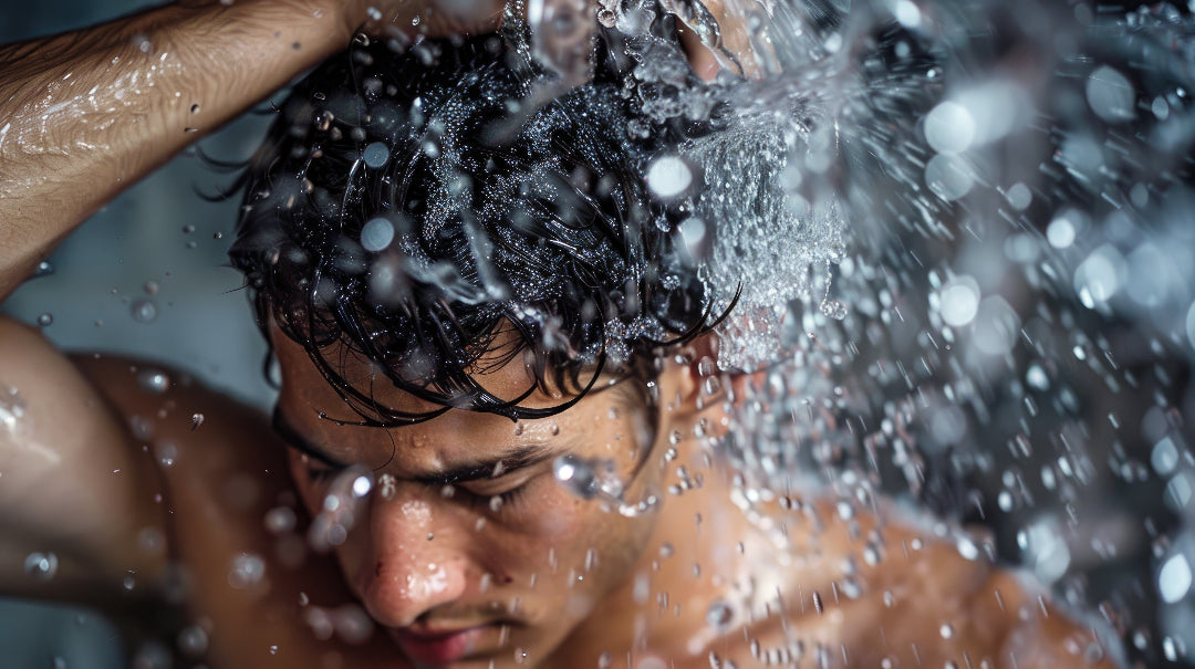 Man under a shower