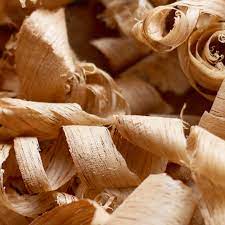 Cedarwood shavings in close up