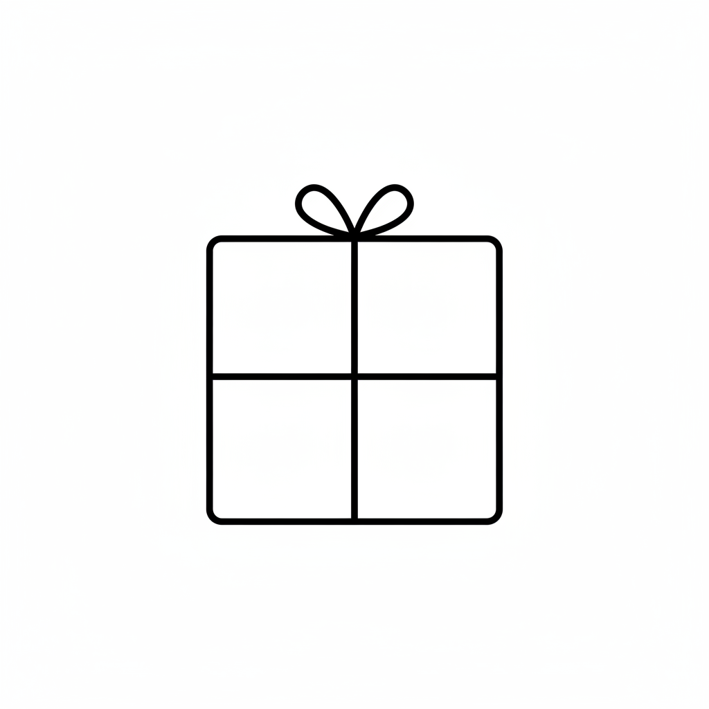 a simple line icon of a gift box